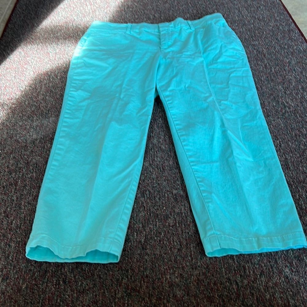 JM collection teal cropped pants 10